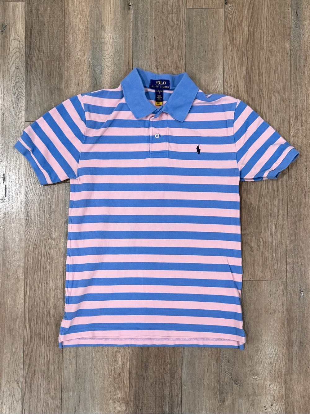Ralph Lauren Kids Pink & Blue Horizontal Stripe Polo